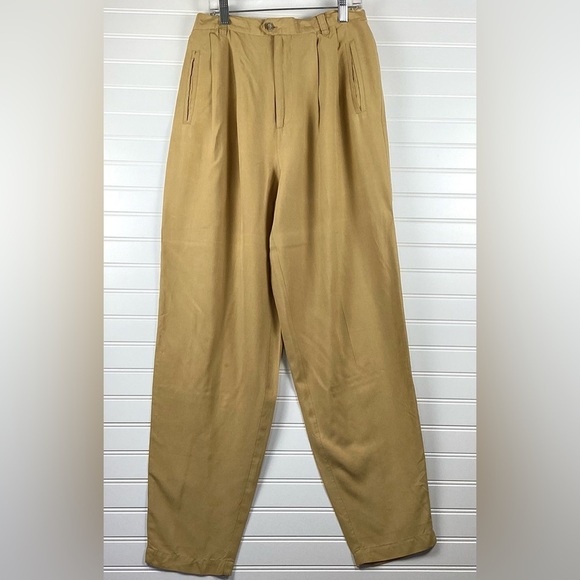 KrissKross Sport Vintage camel Silk Pants high Rise Size 10 - Picture 9 of 9